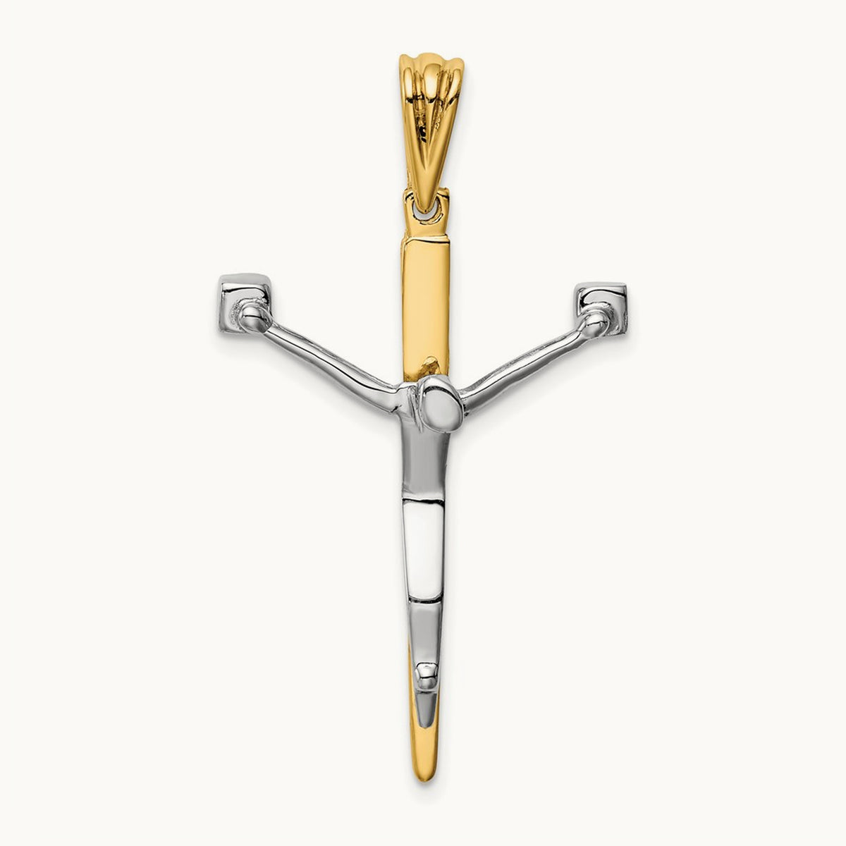 Crucifix Charm, 14K Two-tone