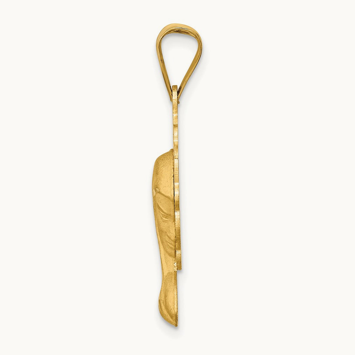 Satin And Polished Mary Pendant — 14K Yellow Gold
