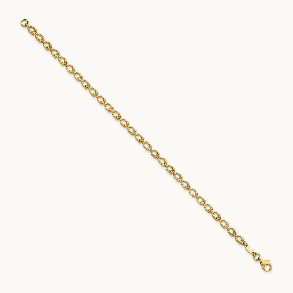 Polished Fancy Link 7in Bracelet, 14K