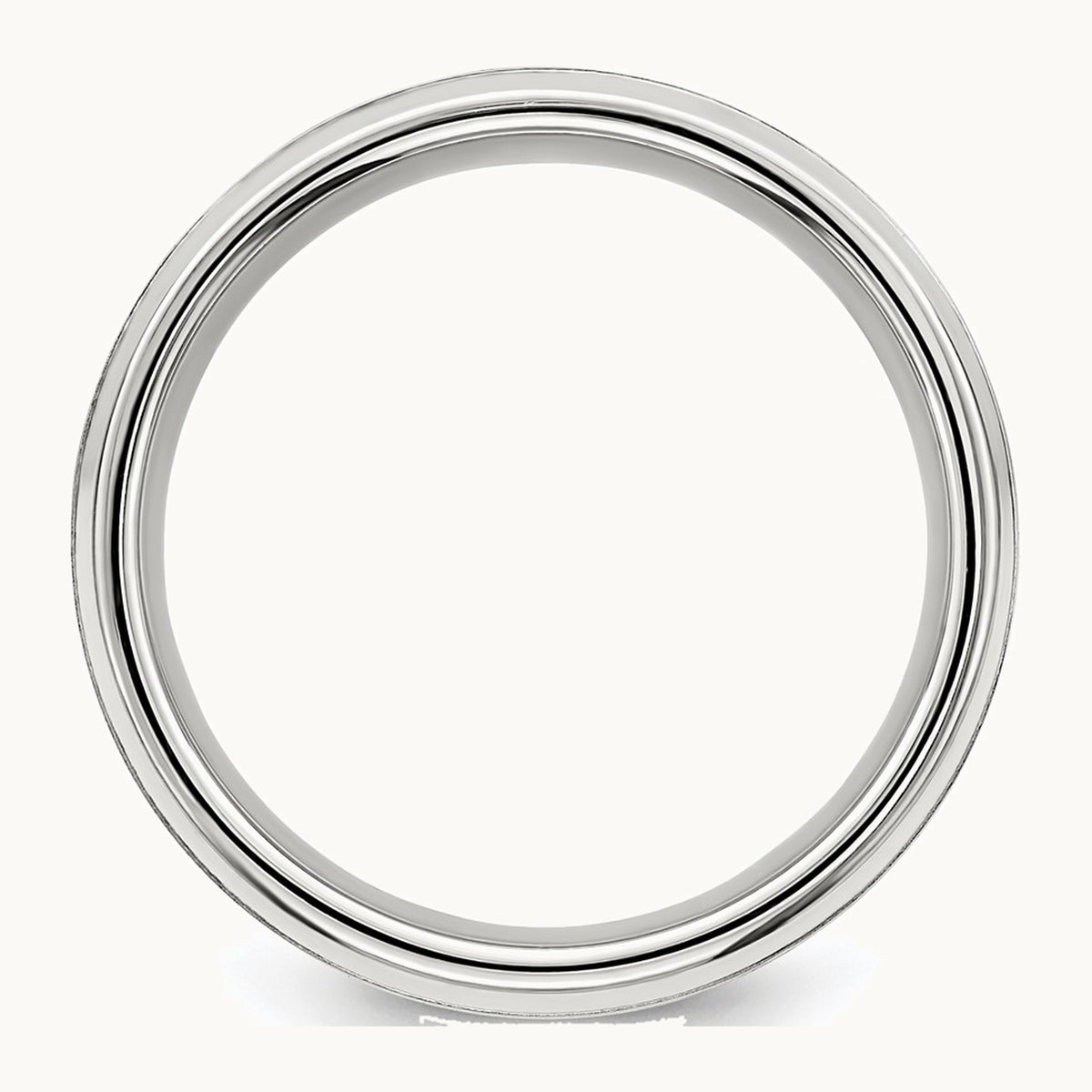 Sterling Silver Rhodium-plated 8mm Brushed Fancy Band