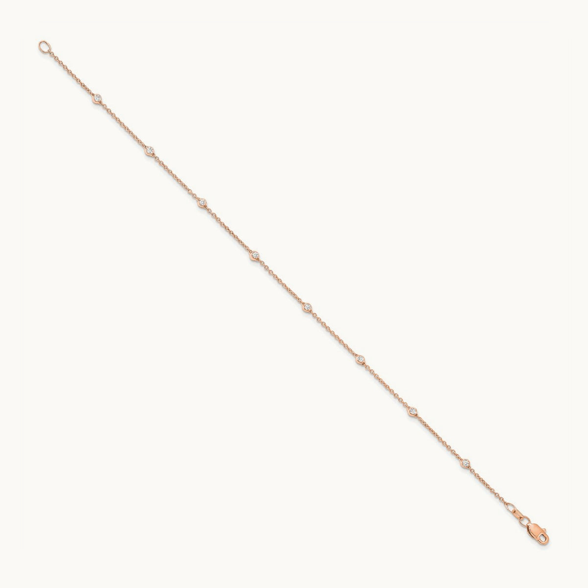 TO 14kr 1/5ct Lab Grown Diamond VS+ F+ Comp. 9 Station 9 inch Bracelet