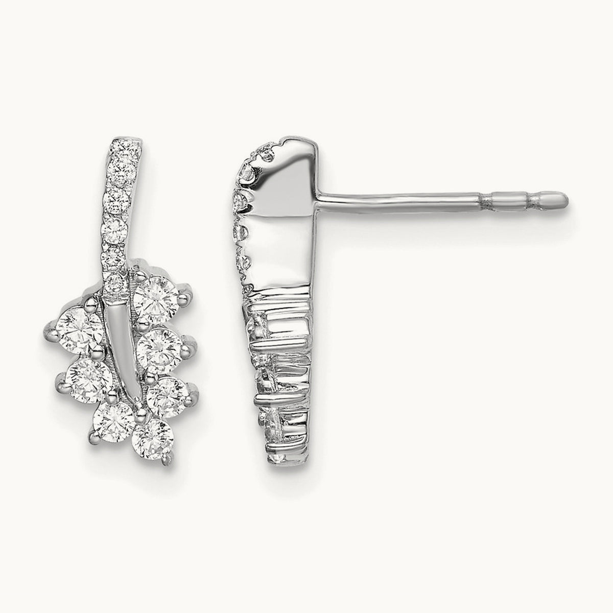 Leaf Post Earrings, 0.50 ct tw Lab-Grown Diamond