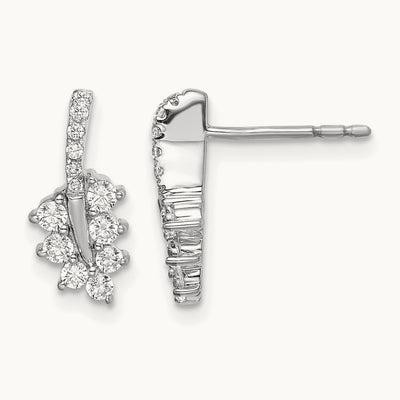 Leaf Post Earrings, 0.50 ct tw Lab-Grown Diamond
