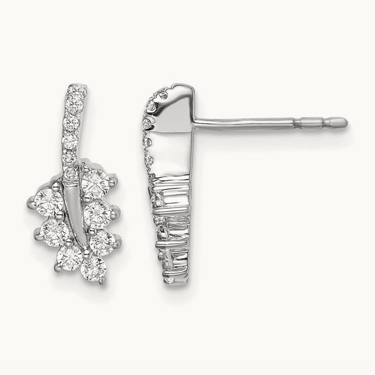 Leaf Post Earrings, 0.50 ct tw Lab-Grown Diamond