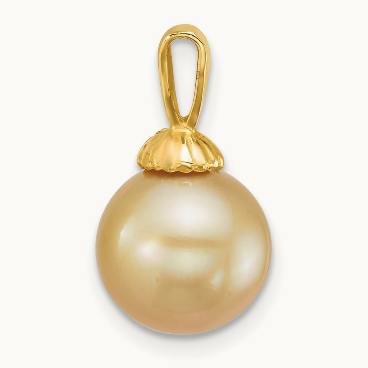 10- Rnd Golden South Sea Saltwater Cultured Pearl Pendant, 11mm, 14K