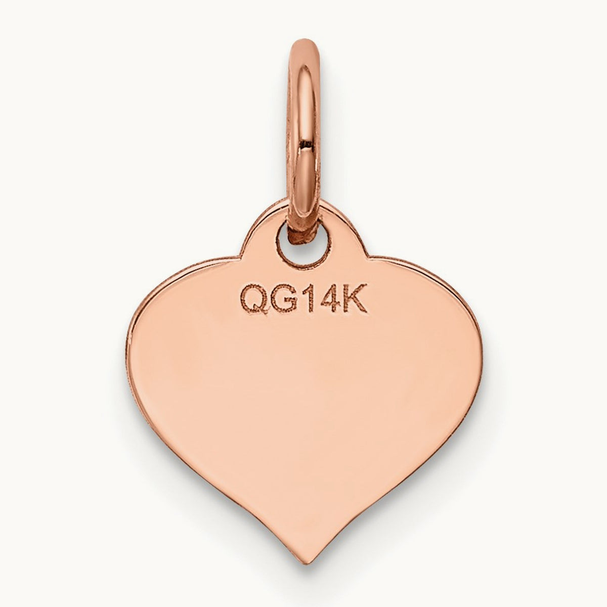 Heart Disc Charm, 14K Rose Gold