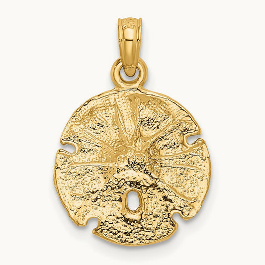 Sand Dollar Pendant, 14K