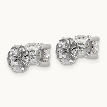 1/2ct Cert Lab Grown Diamond VS+ F+ Round Complete Stud Earrings, 18K White Gold