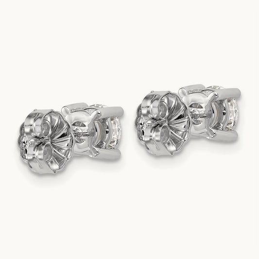 1/2ct Cert Lab Grown Diamond VS+ F+ Round Complete Stud Earrings, 18K White Gold