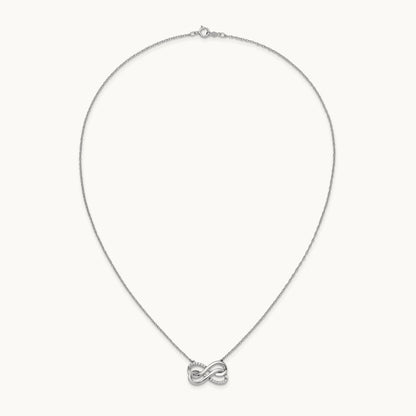 Diamond Double Infinity Symbol 18 inch Necklace, 14K White Gold