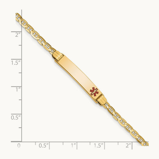 Medical 6\ Anchor Link Child ID Bracelet", 14K