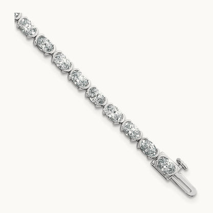 Oval Half Bezel-Set Bracelet, 6-11 7/8 ct Lab-Grown Diamond
