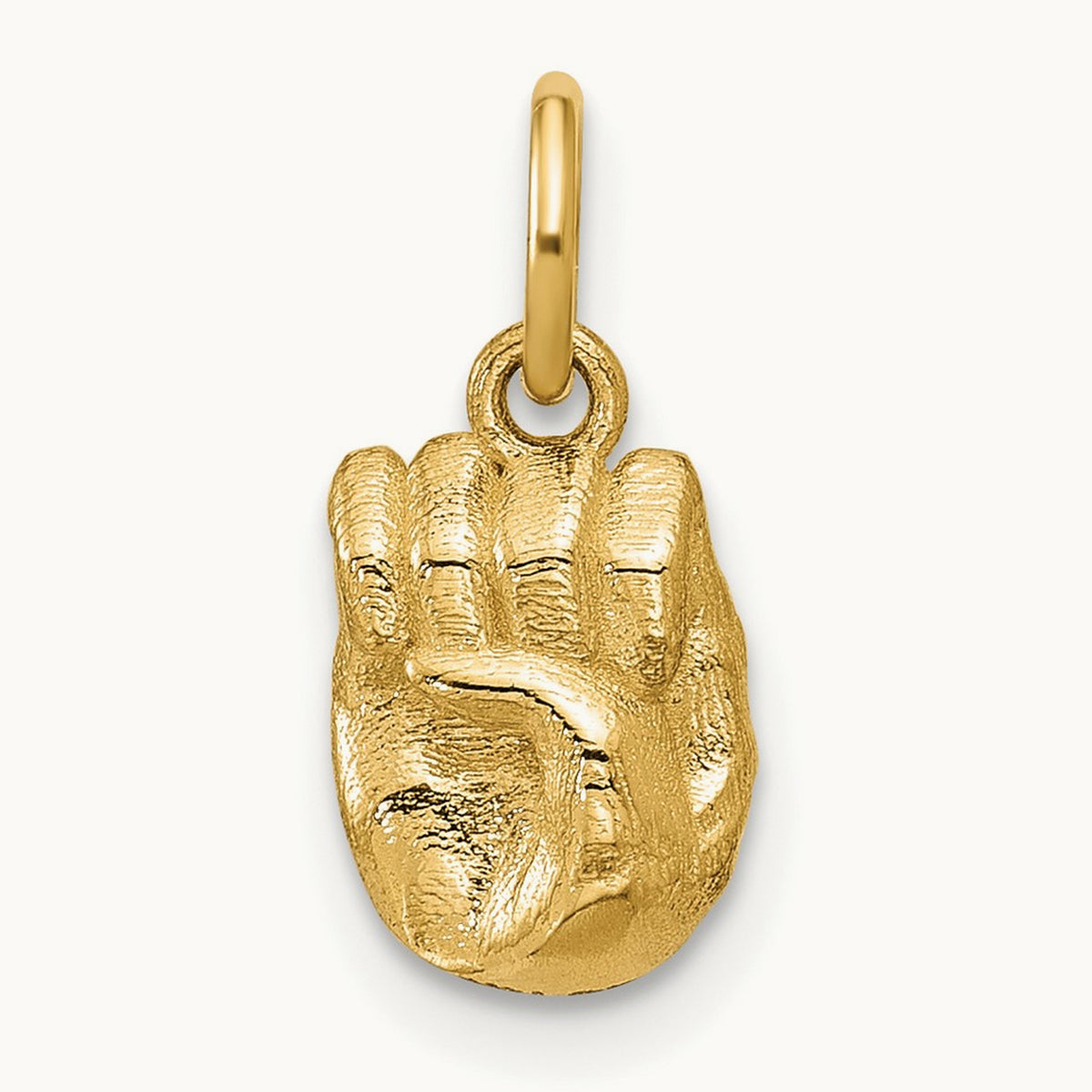 American Sign Language Alphabet Fingerspelling Sign E Pendant, 14K