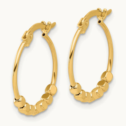 Polished Beads Hoop Earrings — 18.75mm