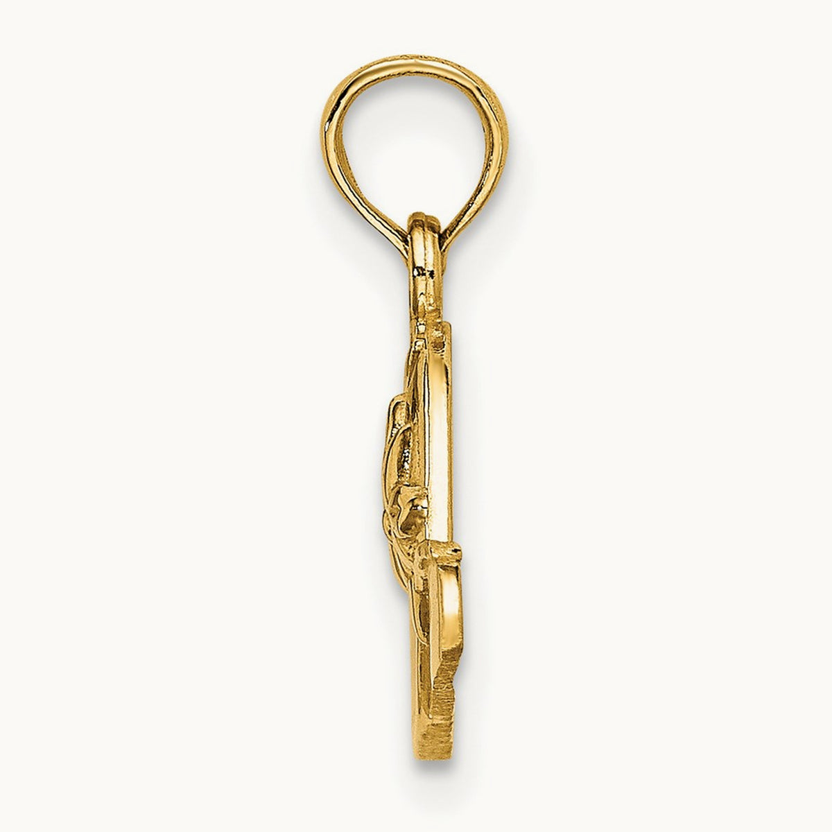 Polished 2-D Red Enamel Hat Charm, 14K