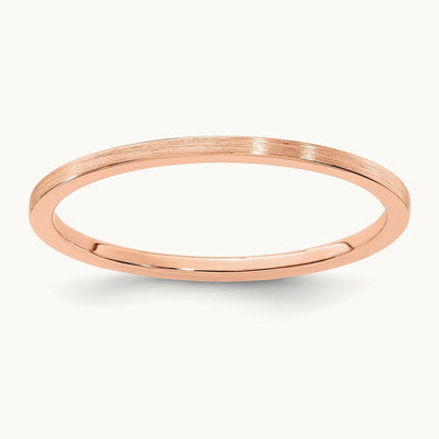 Flat Satin Stackable Band — 14K Rose Gold