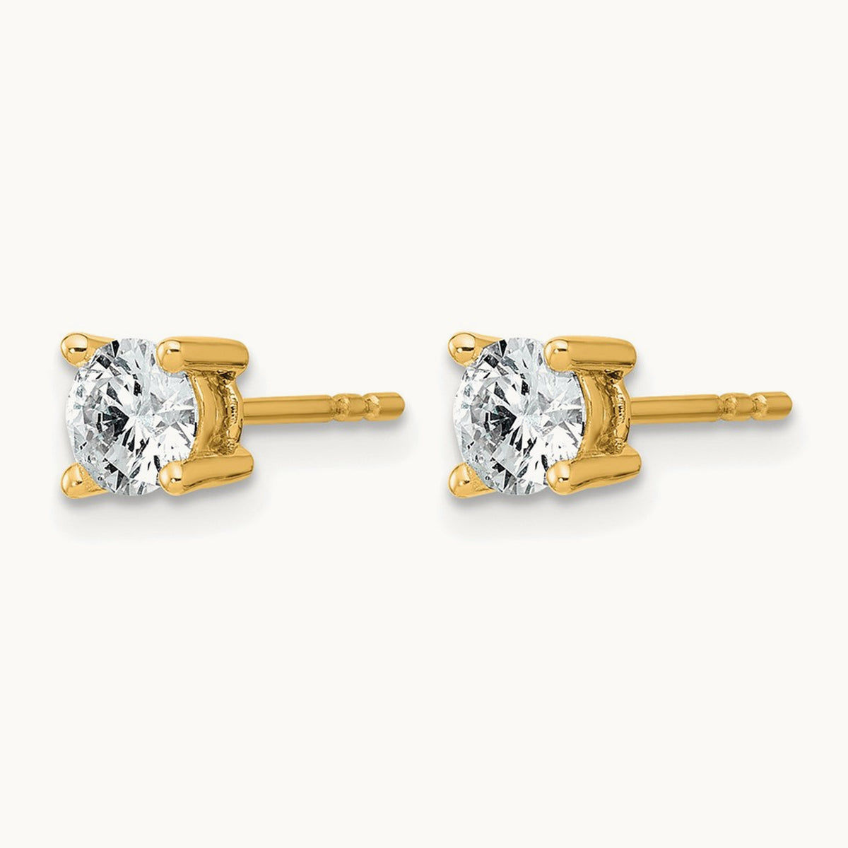 Round Heavyweight Stud Earrings, 0.10-7.00 ct tw Lab-Grown Diamond — 3/4 ct, 14K Yellow Gold