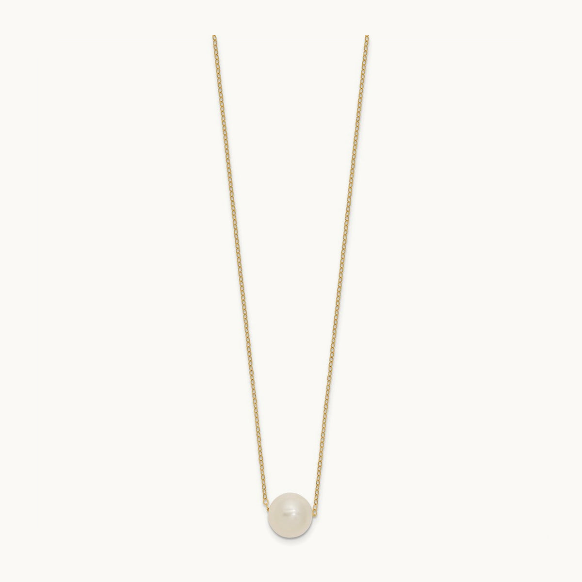 10- White Semi-Round Freshwater Cultured Pearl 17 in Cable Necklace, 11mm, 14K