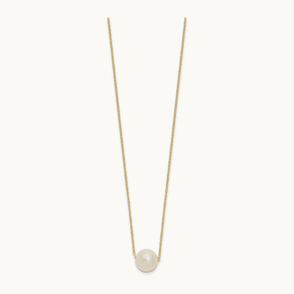 10- White Semi-Round Freshwater Cultured Pearl 17 in Cable Necklace, 11mm, 14K
