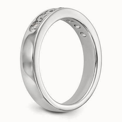 7-Stone Diamond Channel Band, 14K White Gold