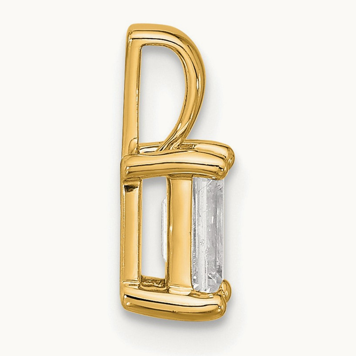 Emerald Four-Prong Pendant, 1/2-5 ct Lab-Grown Diamond — 14K Yellow Gold