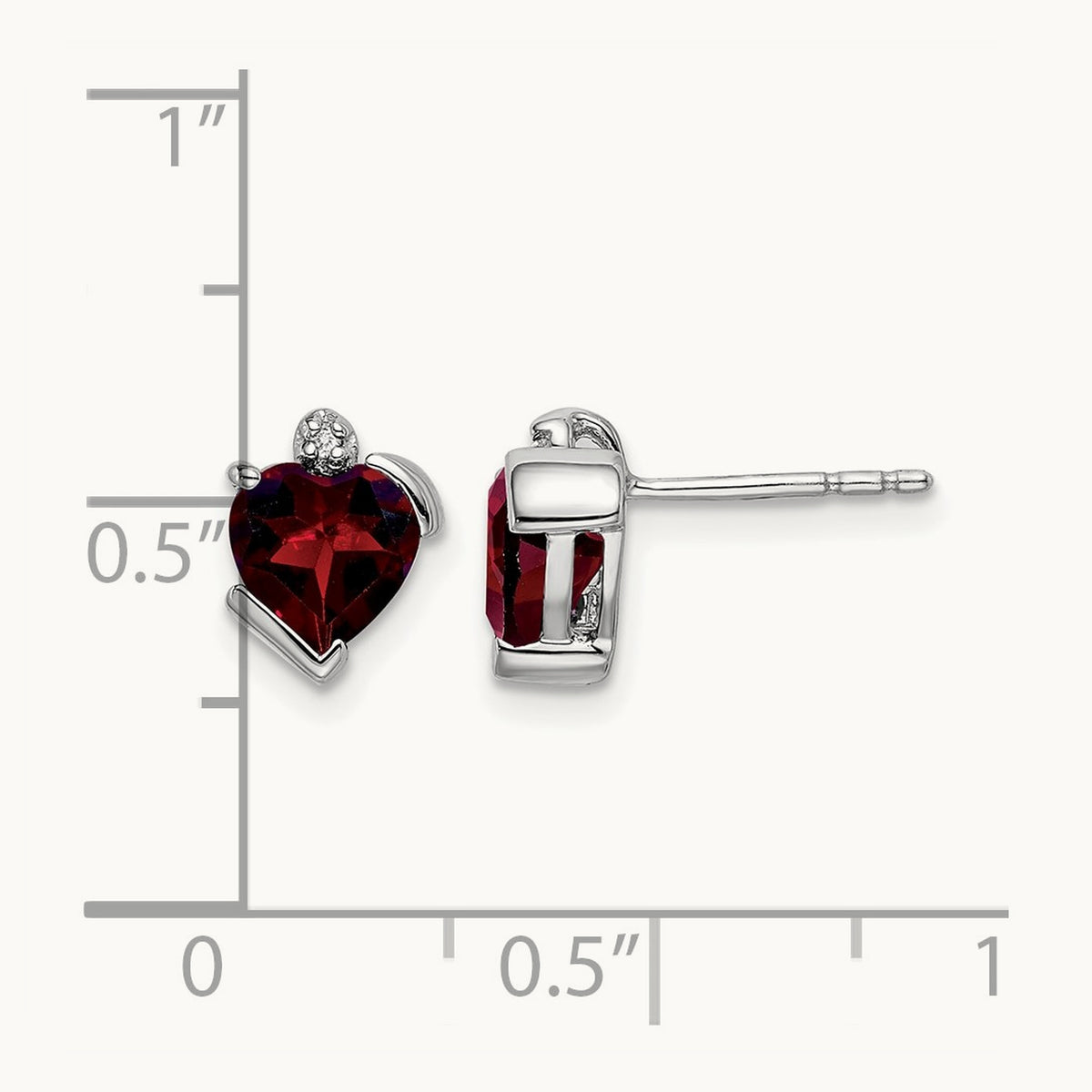 Garnet and Diamond Heart Earrings — photo set