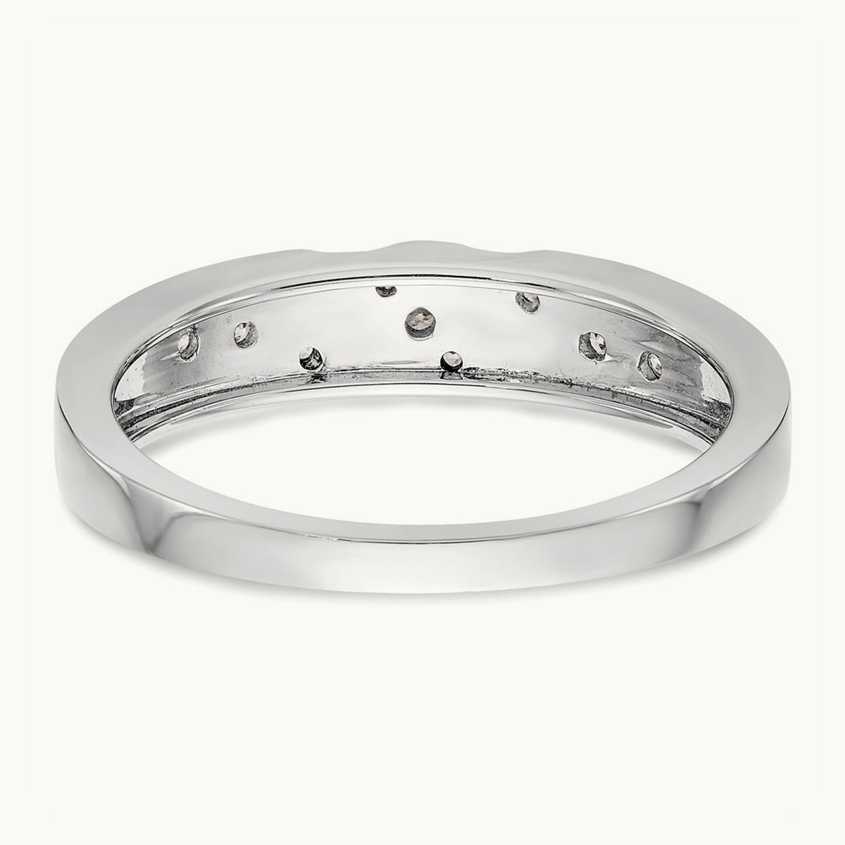 Complete Diamond Trio Men's Wedding Band, 14K White Gold
