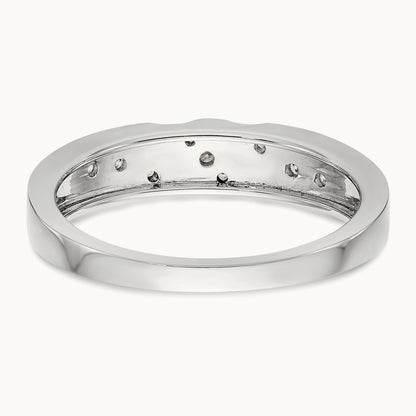 Complete Diamond Trio Men's Wedding Band, 14K White Gold