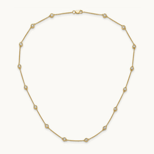 TO 18 Station Necklace, 1.00-1.25 ct tw Lab-Grown Diamond — 1 ct, 14K Yellow Gold, 16 in