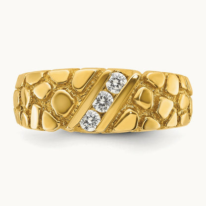 IBGoodman Men's Diamond Nugget Complete Ring, 14K