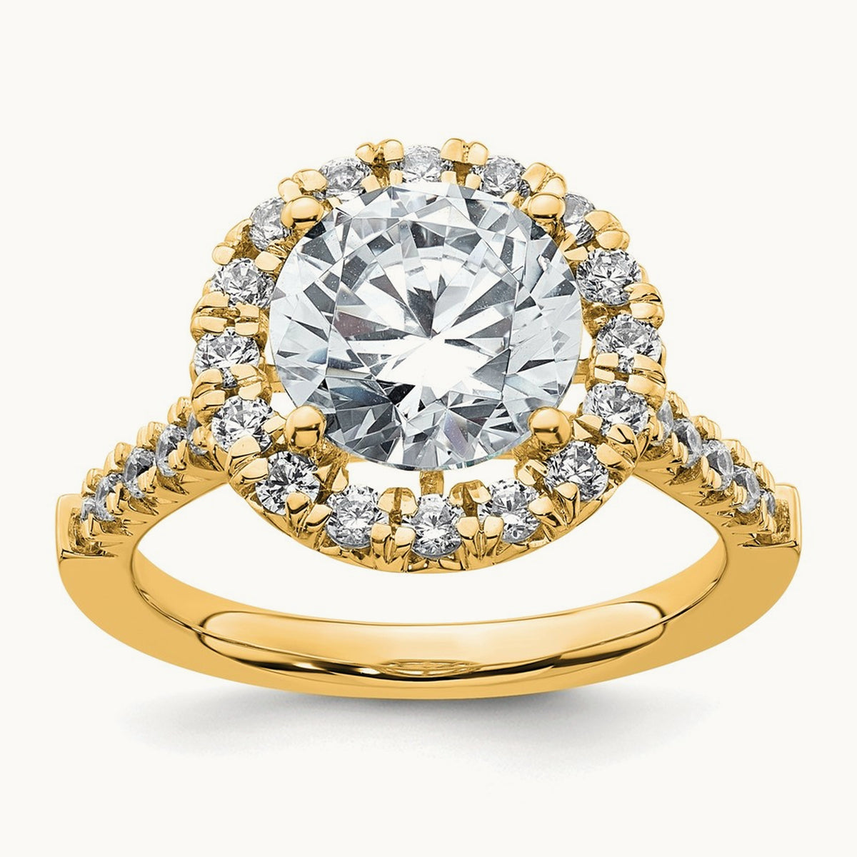 Semi-Mount Engagement Ring, 0.25-0.50 ct tw Lab-Grown Diamond — 5/8 ct (holds 3 ct center) · VS/SI (Great), 14K Yellow Gold, 7