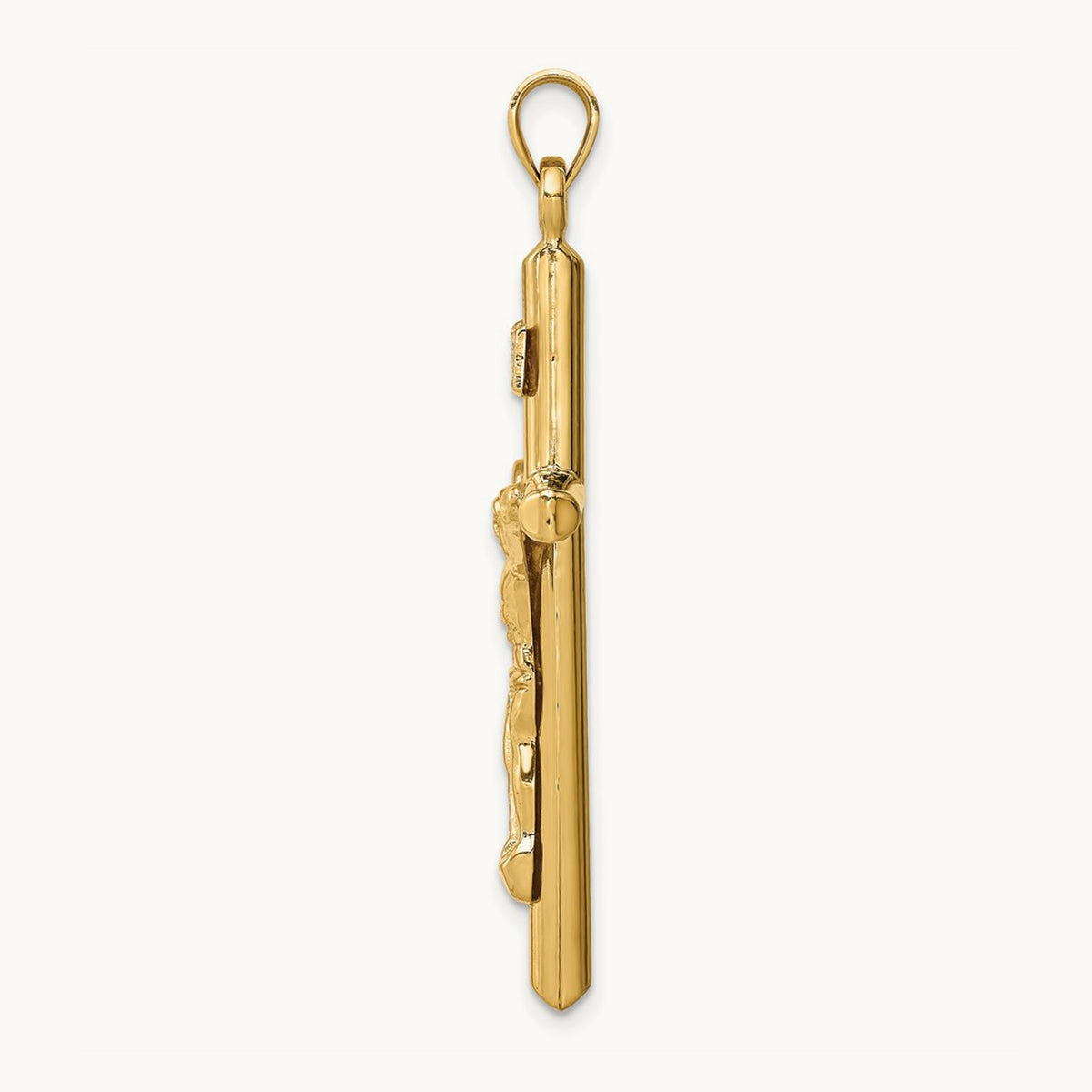 Hollow Crucifix Pendant, 14K
