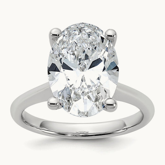 Oval 8X Ring, 5.00 ct tw Lab-Grown Diamond — 14K White Gold