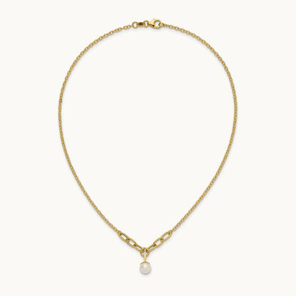 Polished Freshwater Cultured Pearl 16.75in Necklace, 14K