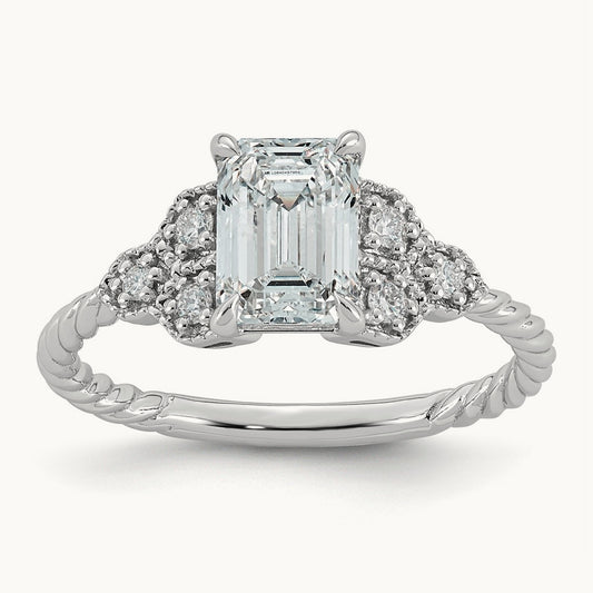 Oval Center Engagement Ring, 1 5/8-3 3/4 ct Lab-Grown Diamond