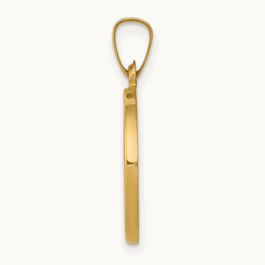 Polished and Satin St John Baptist Medal Hollow Pendant — 21mm