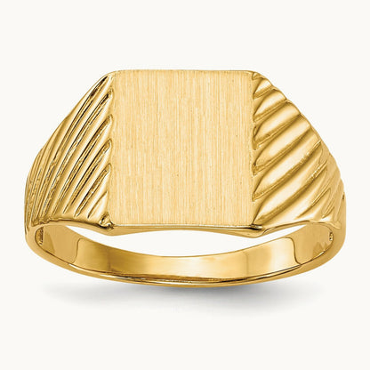8.0x9. Open Back Signet Ring, 5mm, 14K