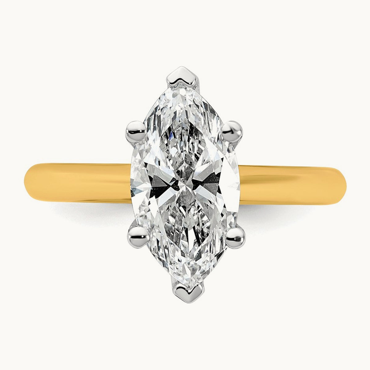 Marquise 8X Ring, 2.00 ct tw Lab-Grown Diamond — 14K Two-Tone