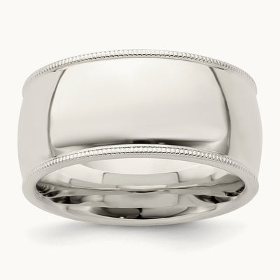 Comfort Fit Half Round Milgrain Band — photo set