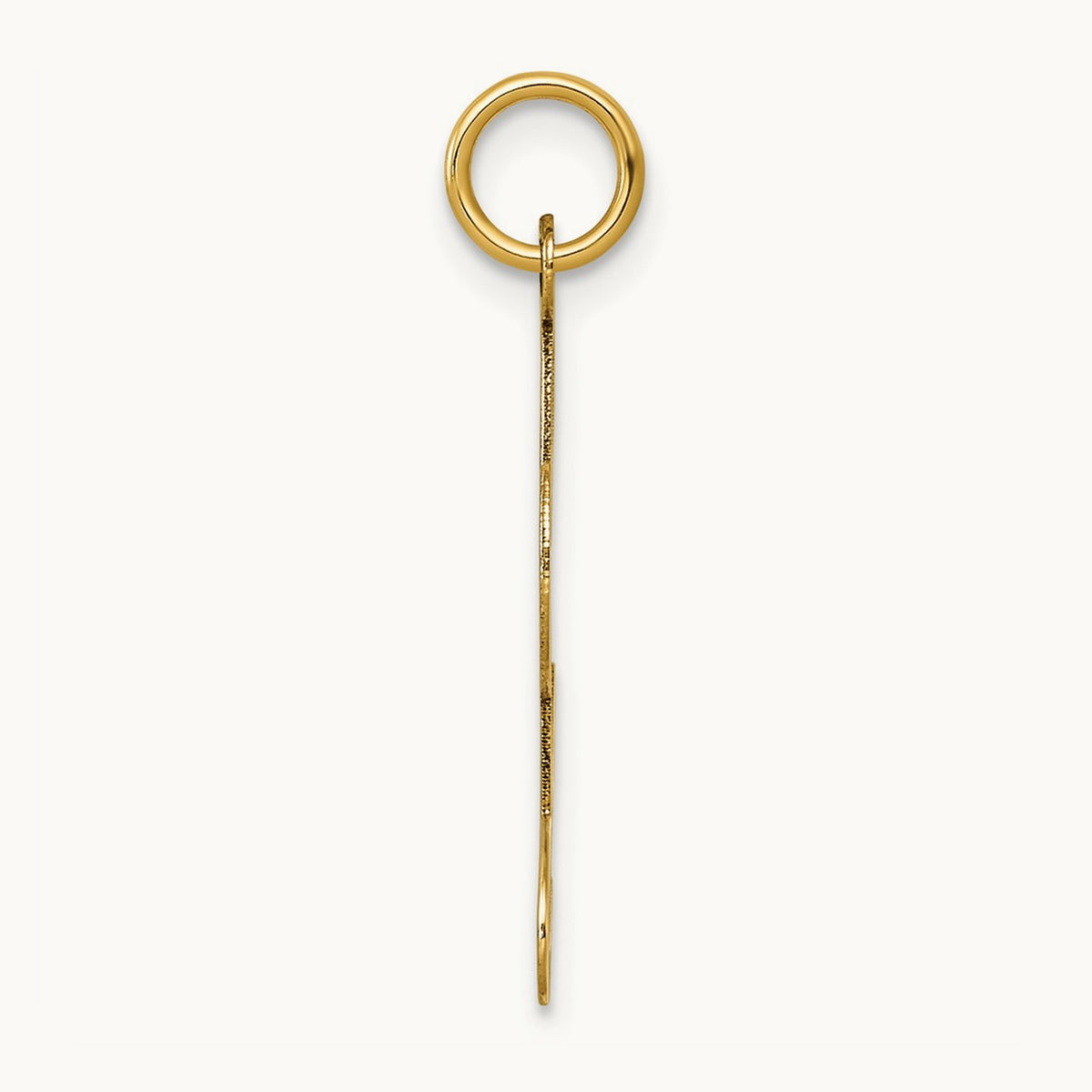 Large Script Initial Charm — 14K Yellow Gold, L