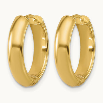 w/Rhodium Polished/Dia-cut Hinged Hoop Earrings, 14K — Leslie's