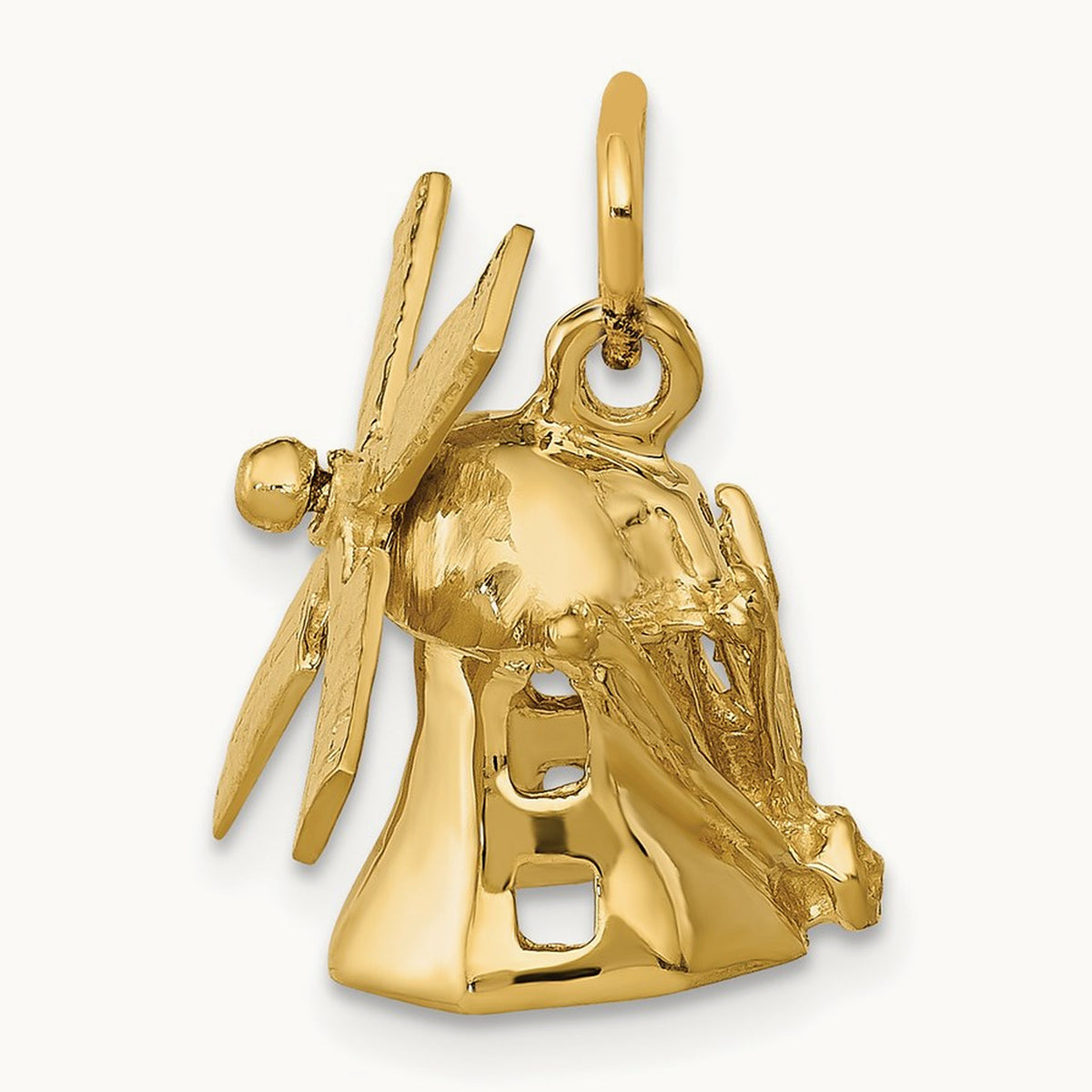 3D Windmill Charm, 14K
