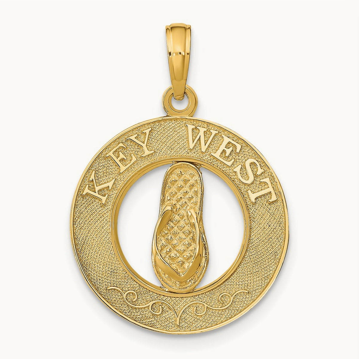 KEY WEST Flip Flop Pendant, 14K