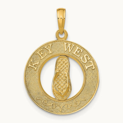 KEY WEST Flip Flop Pendant, 14K