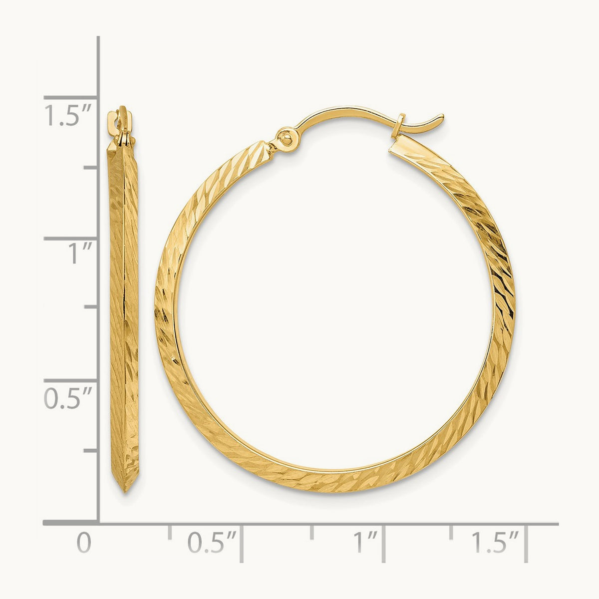Polished Diamond-Cut Hoop Earrings — 33mm