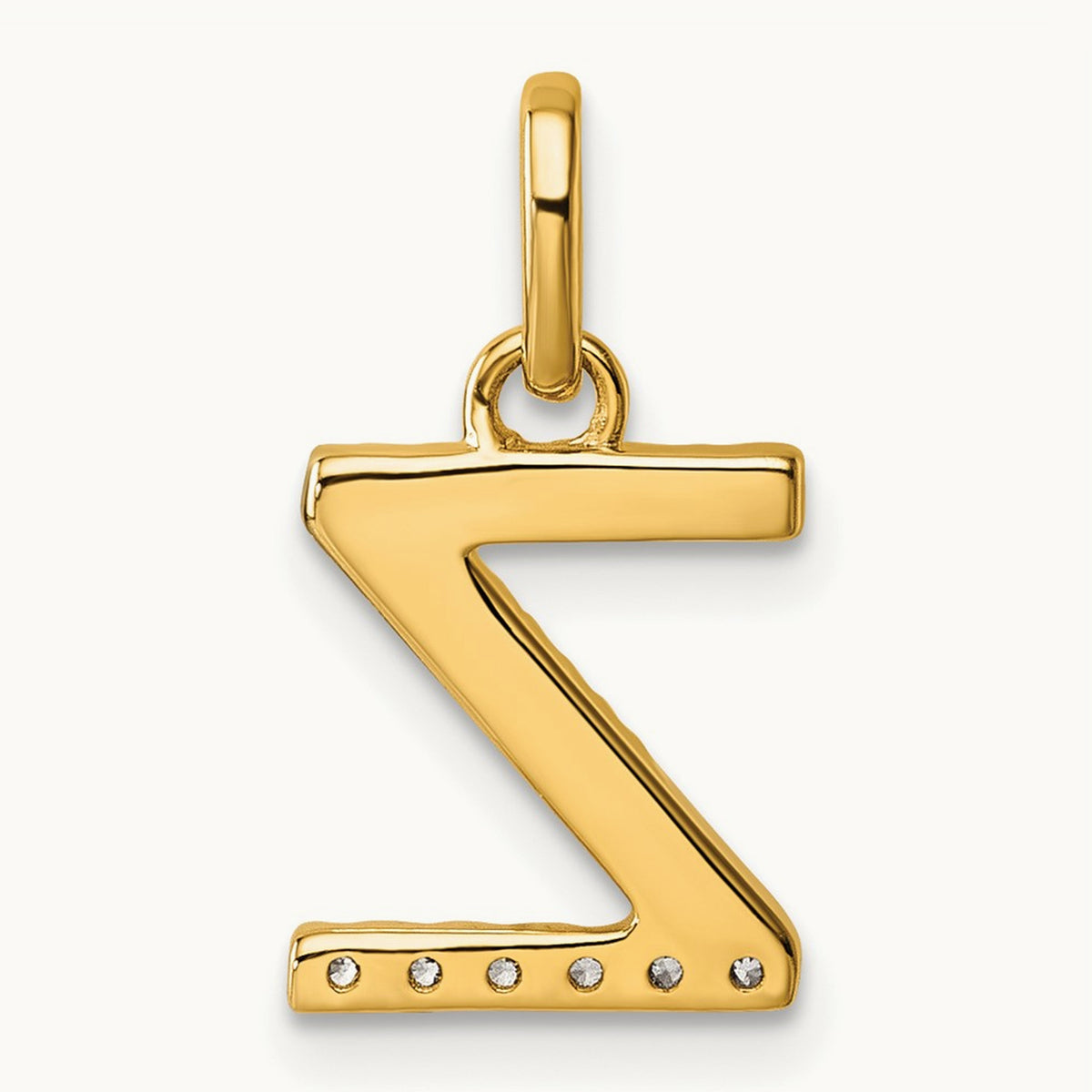 Twisted Diamond Charm — 14K Yellow Gold, Z
