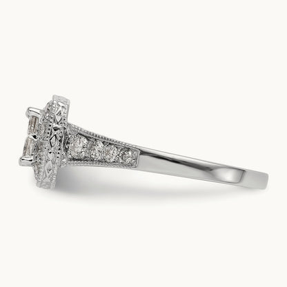 Complete Diamond Cluster Engagement Ring — photo set