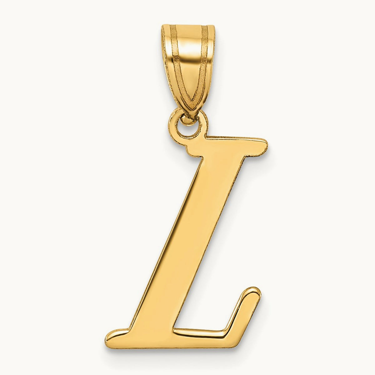 Polished Initial Pendant — L