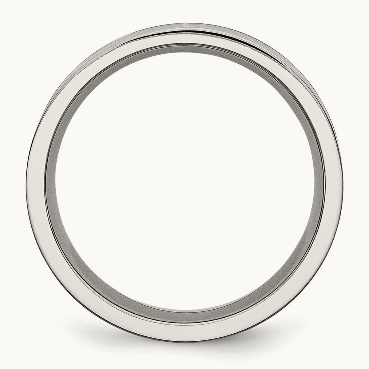 Polished Black Enamel Flat Band, 6mm, Titanium