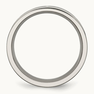 Polished Black Enamel Flat Band, 6mm, Titanium